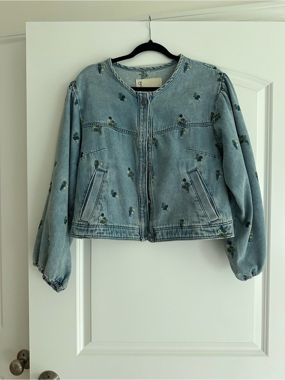 Pilcro Light Blue Embroidered Jean Jacket - Picture 4 of 5